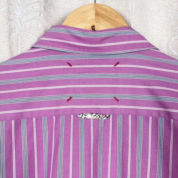 Robert Graham embroidered purple stripe button down Freshly Laundered Shirt - Picture 7 of 11